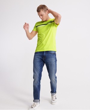 Superdry Core Logo Sport Stripe Férfi Pólók Sárga | PVEIO3867